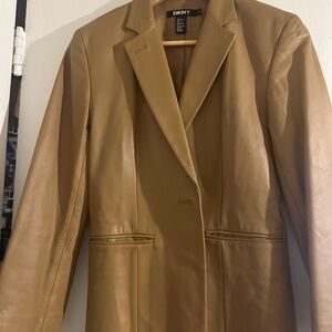 DKNY Women's Tan Leather Jacket